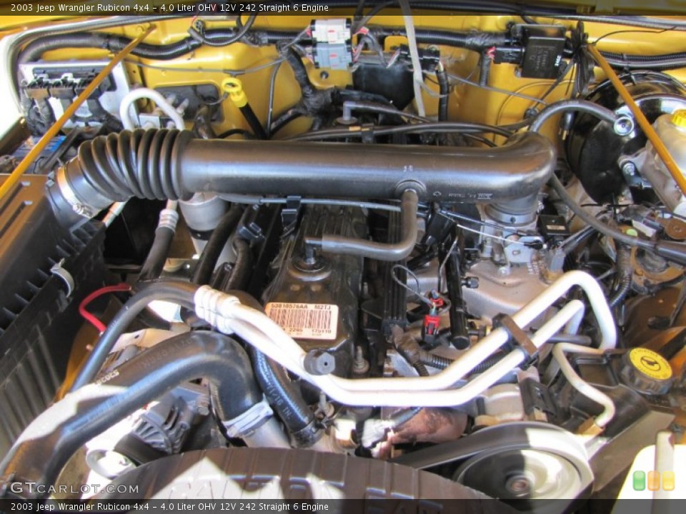 4.0 Liter OHV 12V 242 Straight 6 2003 Jeep Wrangler Engine