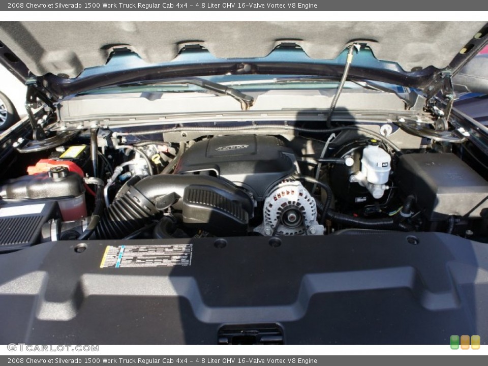 4.8 Liter OHV 16-Valve Vortec V8 Engine for the 2008 Chevrolet Silverado 1500 #53055884