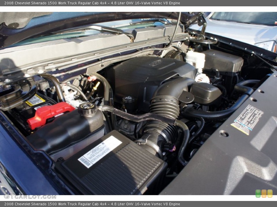 4.8 Liter OHV 16-Valve Vortec V8 Engine for the 2008 Chevrolet Silverado 1500 #53055896