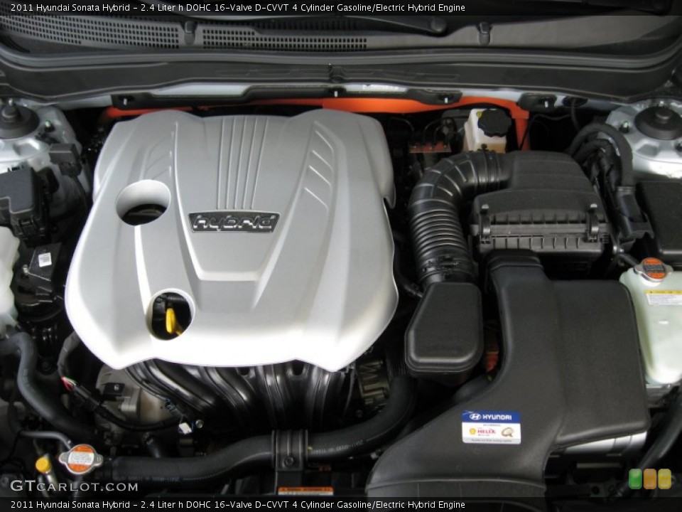 2.4 Liter h DOHC 16-Valve D-CVVT 4 Cylinder Gasoline/Electric Hybrid Engine for the 2011 Hyundai Sonata #53130946