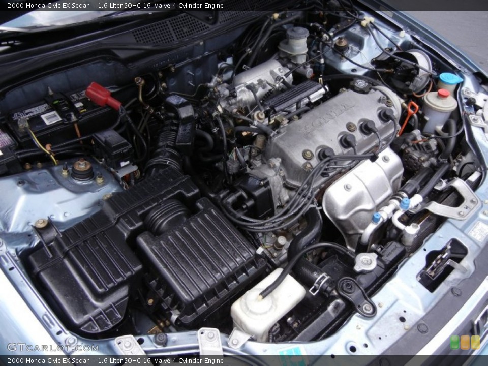 1.6 Liter SOHC 16-Valve 4 Cylinder Engine for the 2000 Honda Civic #53253910