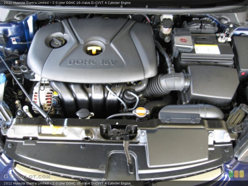 2.0 Liter DOHC 16-Valve D-CVVT 4 Cylinder Engine for the 2012 Hyundai Elantra #53262244