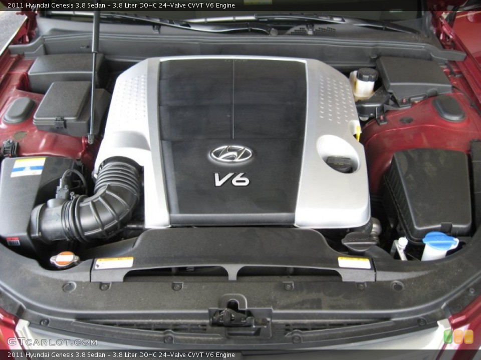 3.8 Liter DOHC 24-Valve CVVT V6 Engine for the 2011 Hyundai Genesis #53264782