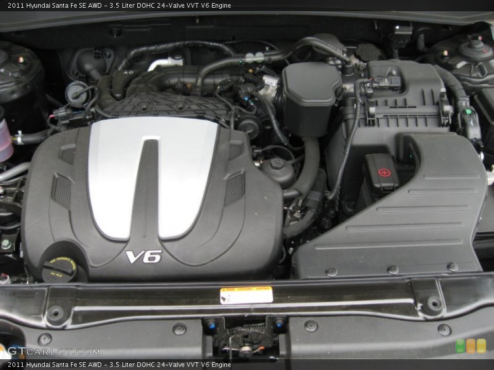 3.5 Liter DOHC 24-Valve VVT V6 Engine for the 2011 Hyundai Santa Fe #53265592