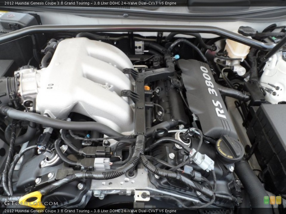 3.8 Liter DOHC 24-Valve Dual-CVVT V6 Engine for the 2012 Hyundai Genesis Coupe #53314185