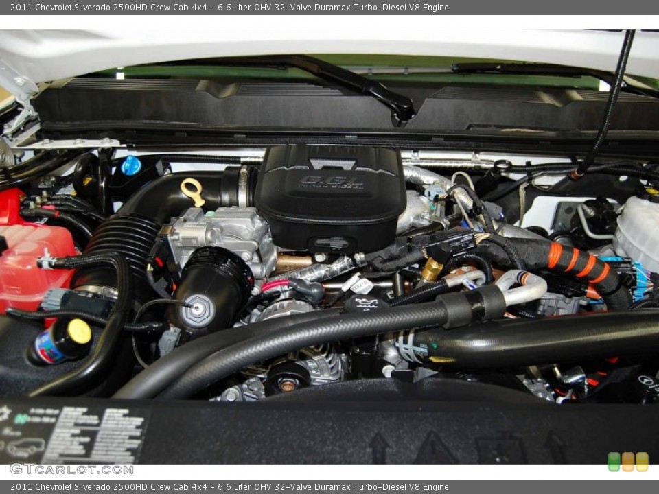 6.6 Liter OHV 32-Valve Duramax Turbo-Diesel V8 2011 Chevrolet Silverado 2500HD Engine