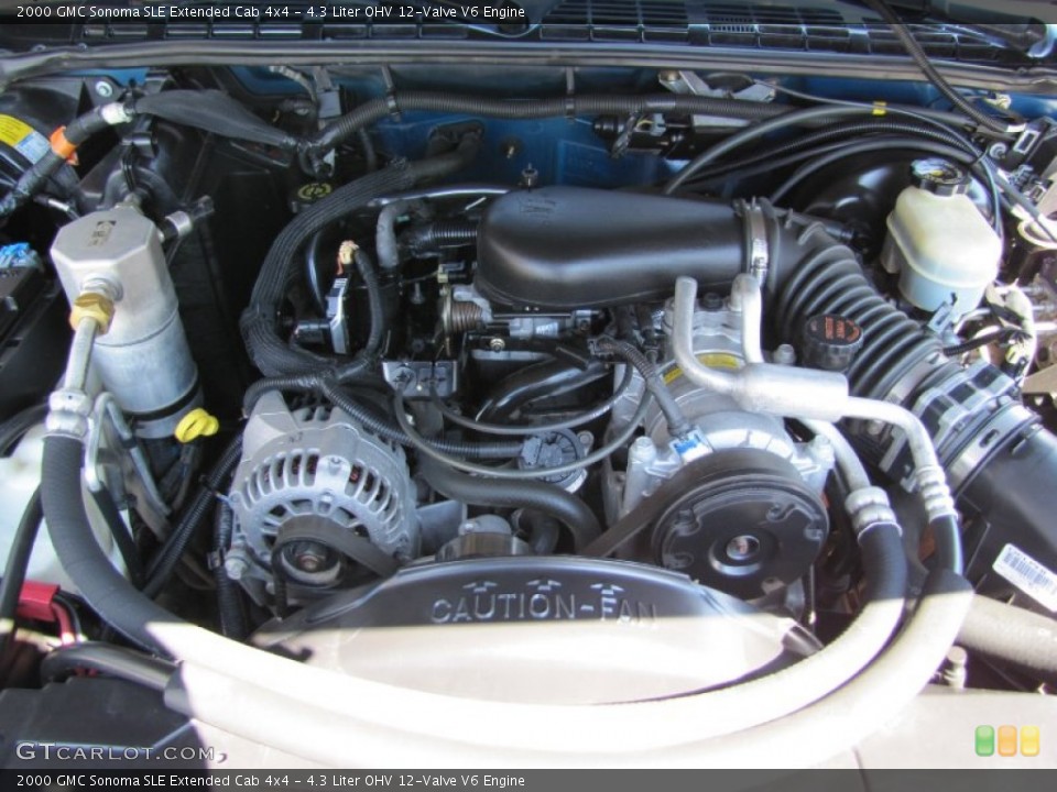 4.3 Liter OHV 12-Valve V6 2000 GMC Sonoma Engine