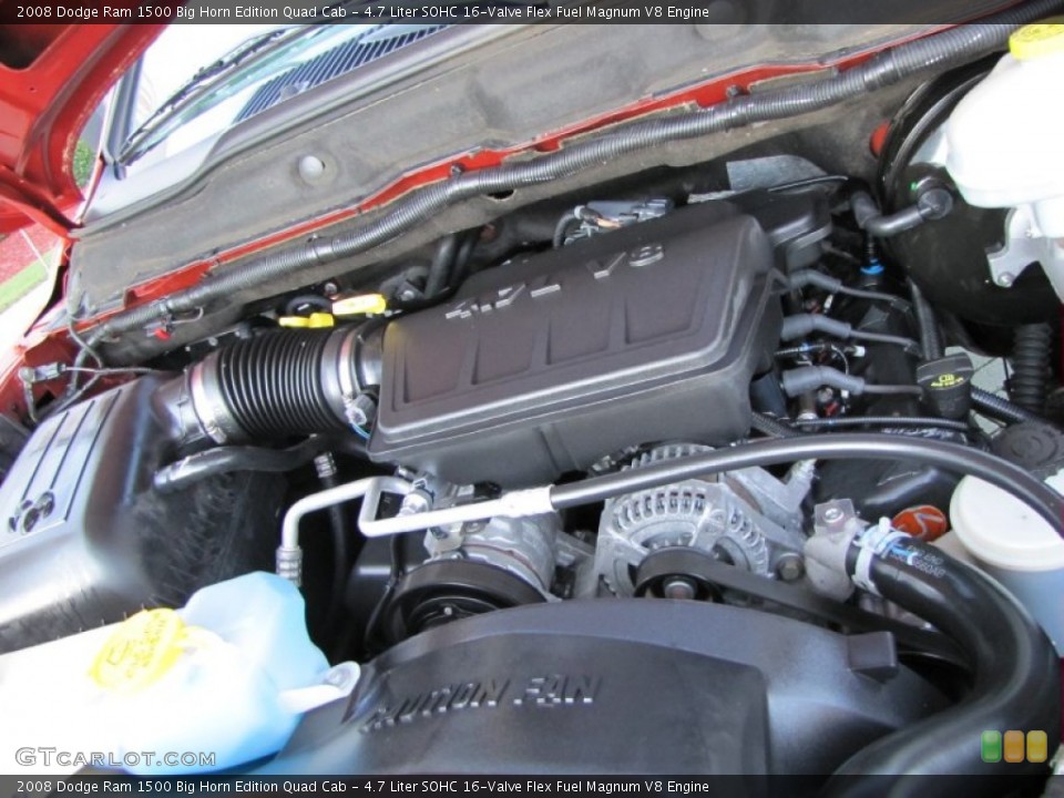 4.7 Liter SOHC 16-Valve Flex Fuel Magnum V8 Engine for the 2008 Dodge Ram 1500 #53499266