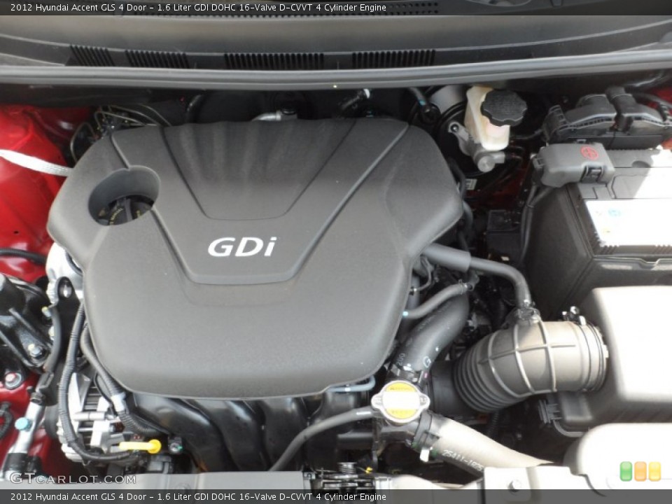 1.6 Liter GDI DOHC 16-Valve D-CVVT 4 Cylinder Engine for the 2012 Hyundai Accent #53557722