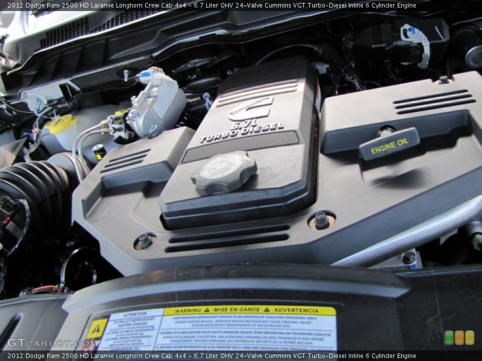 6.7 Liter OHV 24-Valve Cummins VGT Turbo-Diesel Inline 6 Cylinder Engine for the 2012 Dodge Ram 2500 HD #53608015