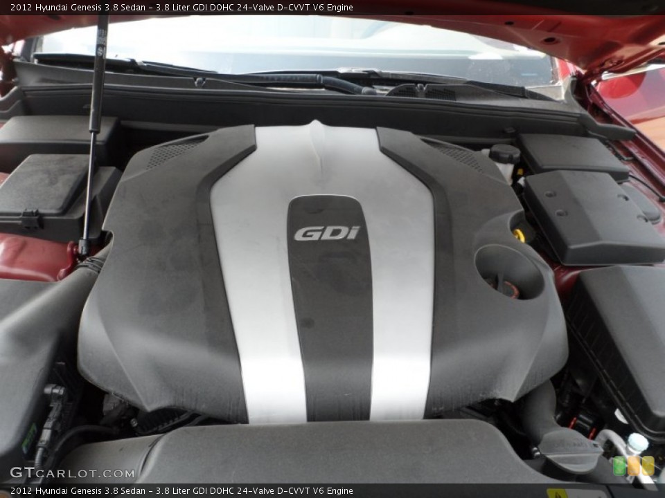 3.8 Liter GDI DOHC 24-Valve D-CVVT V6 Engine for the 2012 Hyundai Genesis #53616189