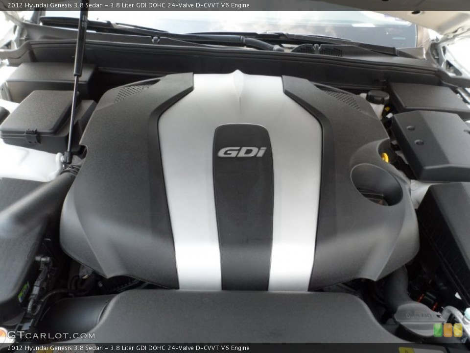 3.8 Liter GDI DOHC 24-Valve D-CVVT V6 Engine for the 2012 Hyundai Genesis #53616657