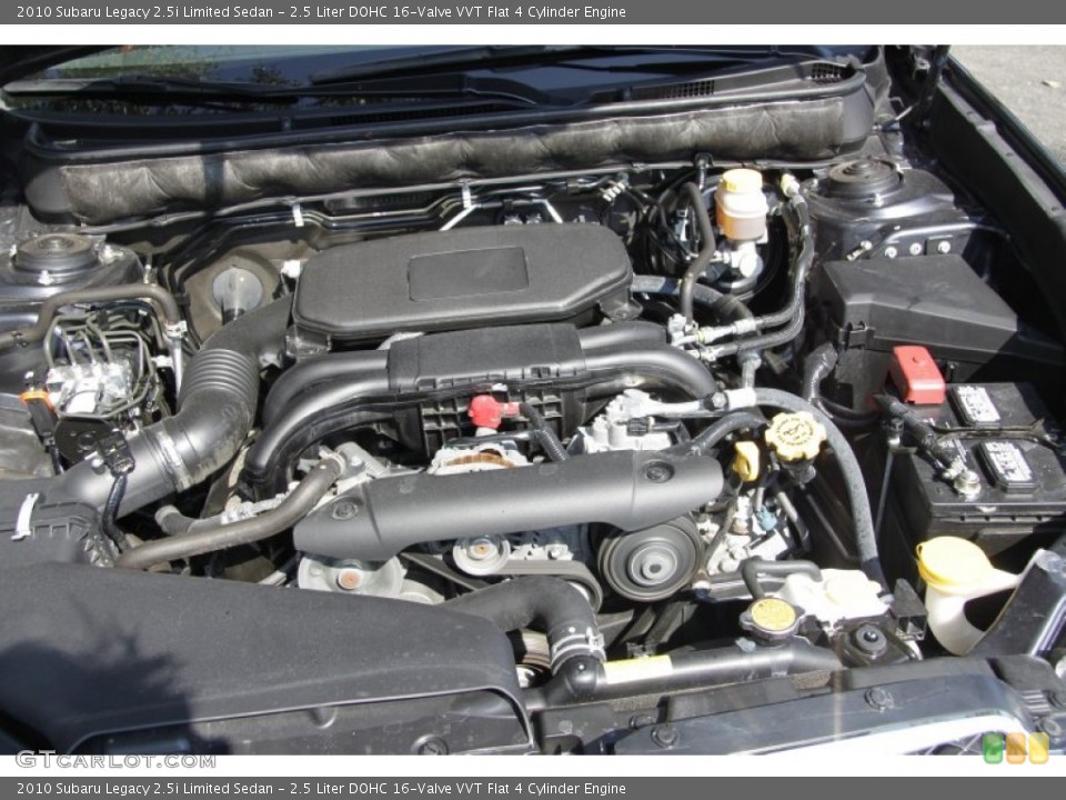 2.5 Liter DOHC 16-Valve VVT Flat 4 Cylinder 2010 Subaru Legacy Engine
