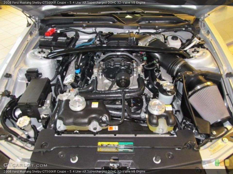 5.4 Liter KR Supercharged DOHC 32-Valve V8 2008 Ford Mustang Engine