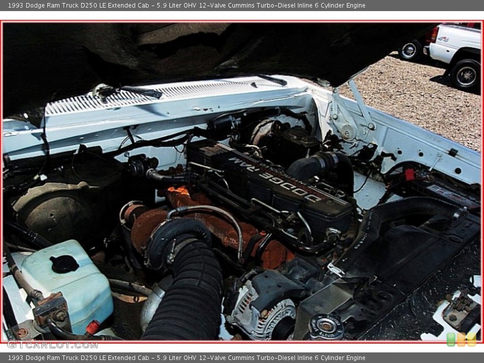 5.9 Liter OHV 12-Valve Cummins Turbo-Diesel Inline 6 Cylinder 1993 Dodge Ram Truck Engine