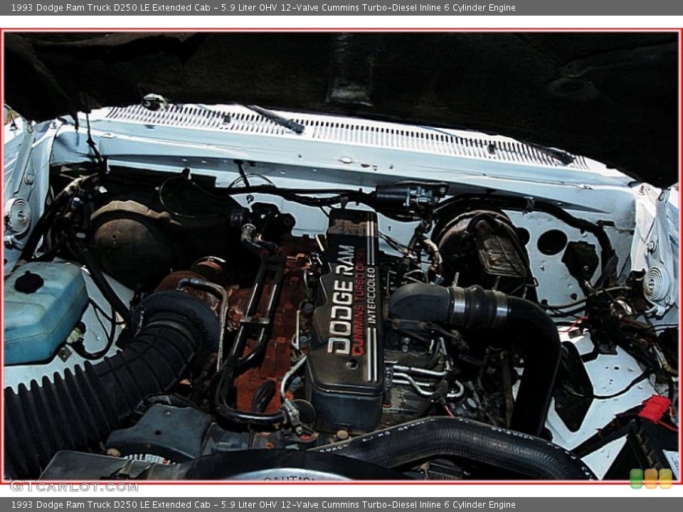5.9 Liter OHV 12-Valve Cummins Turbo-Diesel Inline 6 Cylinder Engine for the 1993 Dodge Ram Truck #53829753