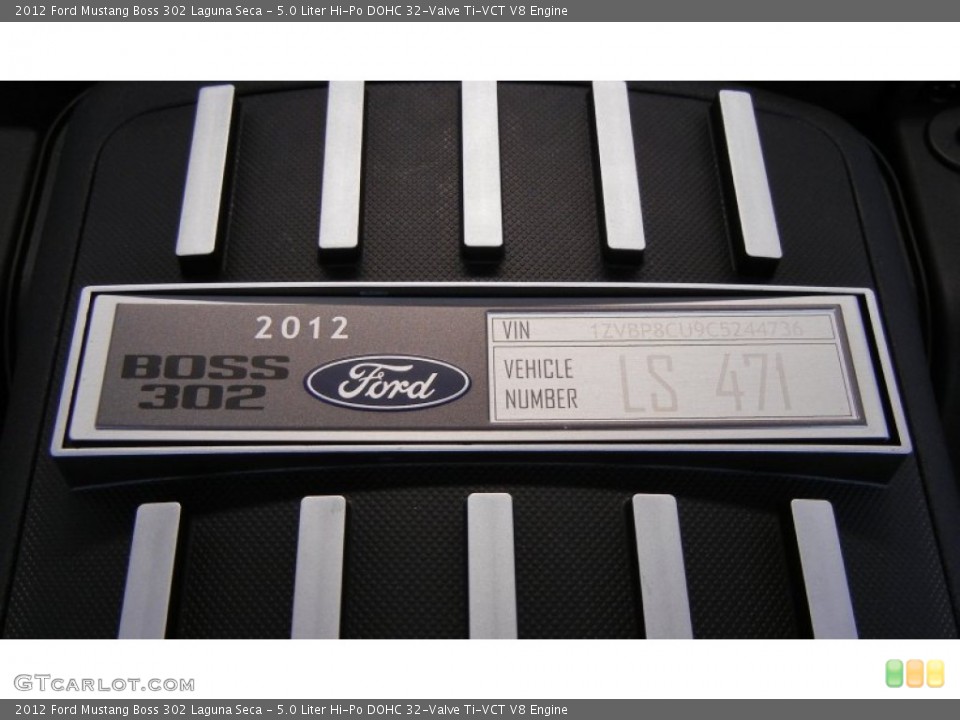 5.0 Liter Hi-Po DOHC 32-Valve Ti-VCT V8 Engine for the 2012 Ford Mustang #53862100
