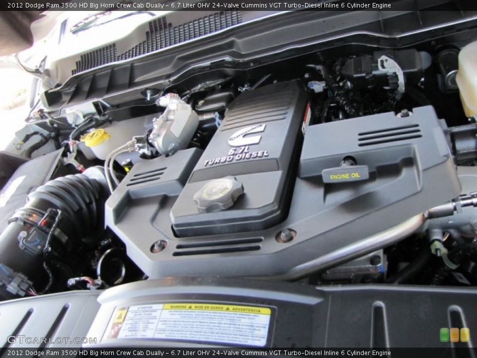 6.7 Liter OHV 24-Valve Cummins VGT Turbo-Diesel Inline 6 Cylinder Engine for the 2012 Dodge Ram 3500 HD #53923494