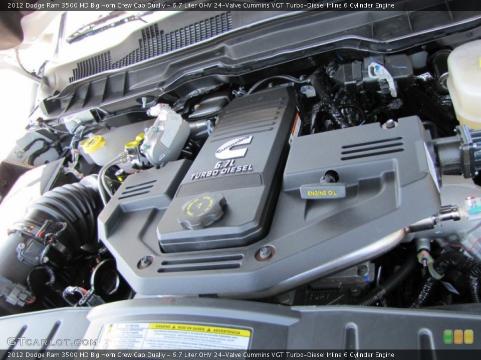 6.7 Liter OHV 24-Valve Cummins VGT Turbo-Diesel Inline 6 Cylinder Engine for the 2012 Dodge Ram 3500 HD #53923624