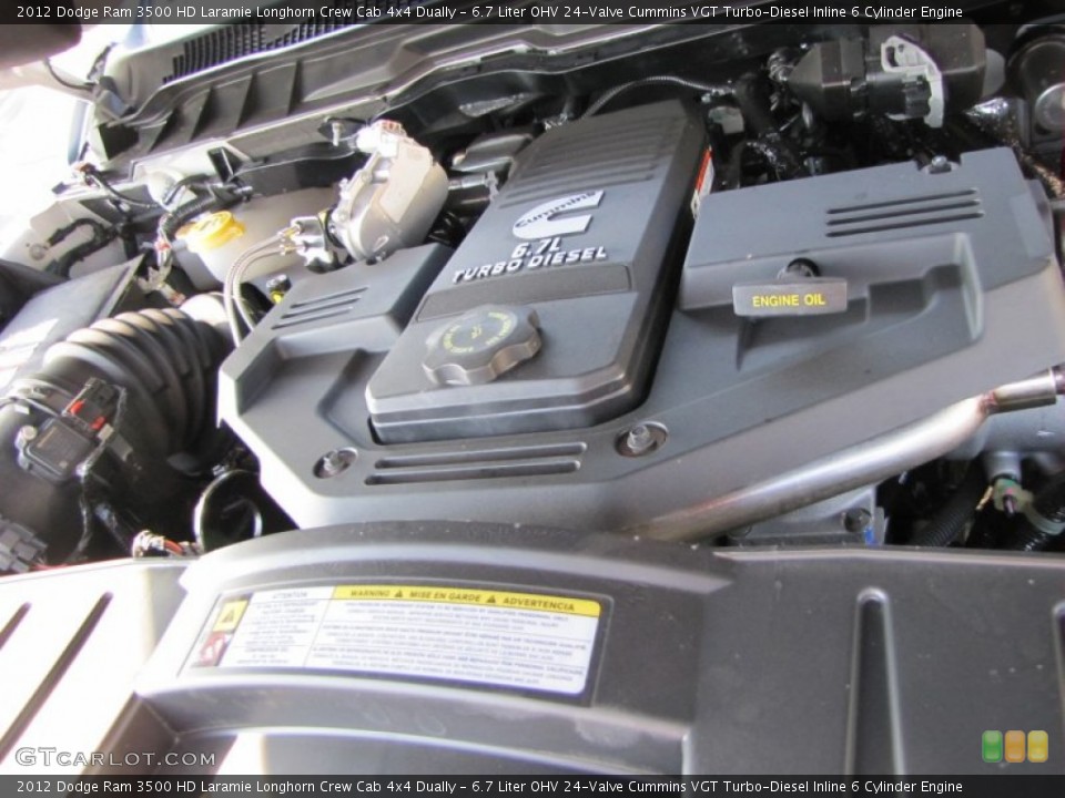 6.7 Liter OHV 24-Valve Cummins VGT Turbo-Diesel Inline 6 Cylinder Engine for the 2012 Dodge Ram 3500 HD #54233907