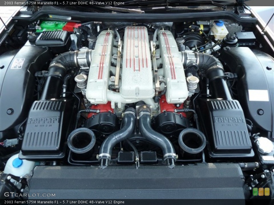 5.7 Liter DOHC 48-Valve V12 2003 Ferrari 575M Maranello Engine