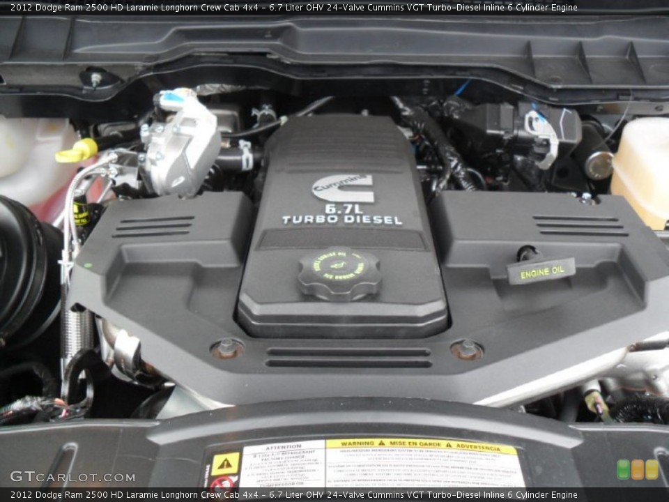 6.7 Liter OHV 24-Valve Cummins VGT Turbo-Diesel Inline 6 Cylinder Engine for the 2012 Dodge Ram 2500 HD #54298398