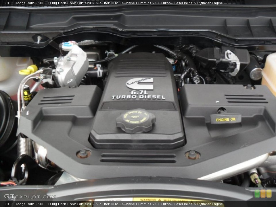 6.7 Liter OHV 24-Valve Cummins VGT Turbo-Diesel Inline 6 Cylinder Engine for the 2012 Dodge Ram 2500 HD #54298626