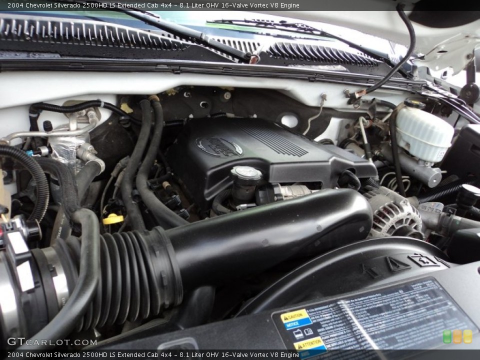 8.1 Liter OHV 16-Valve Vortec V8 2004 Chevrolet Silverado 2500HD Engine
