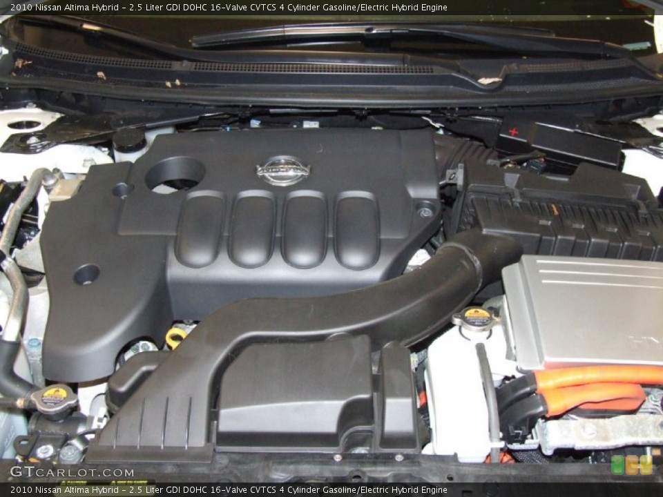 2.5 Liter GDI DOHC 16-Valve CVTCS 4 Cylinder Gasoline/Electric Hybrid 2010 Nissan Altima Engine