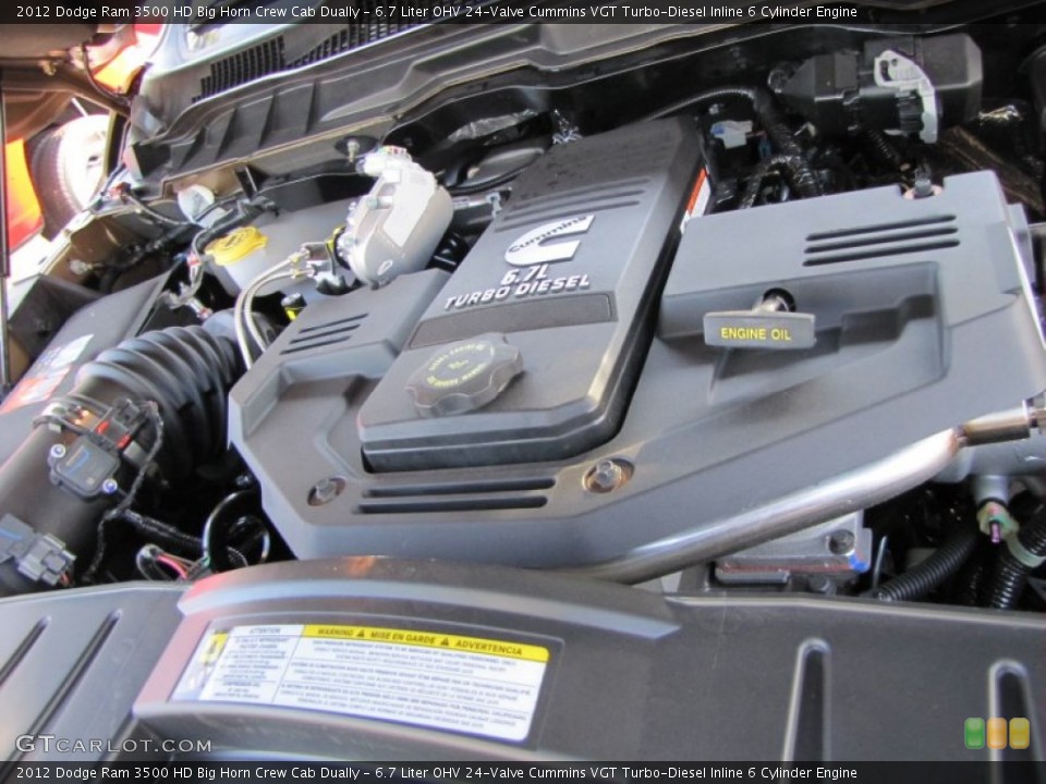 6.7 Liter OHV 24-Valve Cummins VGT Turbo-Diesel Inline 6 Cylinder Engine for the 2012 Dodge Ram 3500 HD #54687547