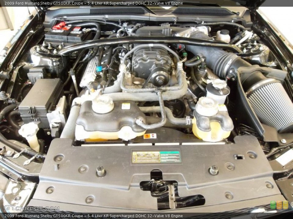 5.4 Liter KR Supercharged DOHC 32-Valve V8 2009 Ford Mustang Engine