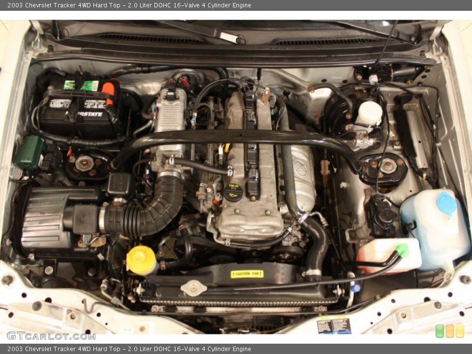 2.0 Liter DOHC 16-Valve 4 Cylinder 2003 Chevrolet Tracker Engine