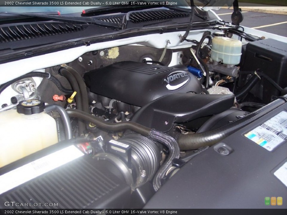 6.0 Liter OHV 16-Valve Vortec V8 2002 Chevrolet Silverado 3500 Engine