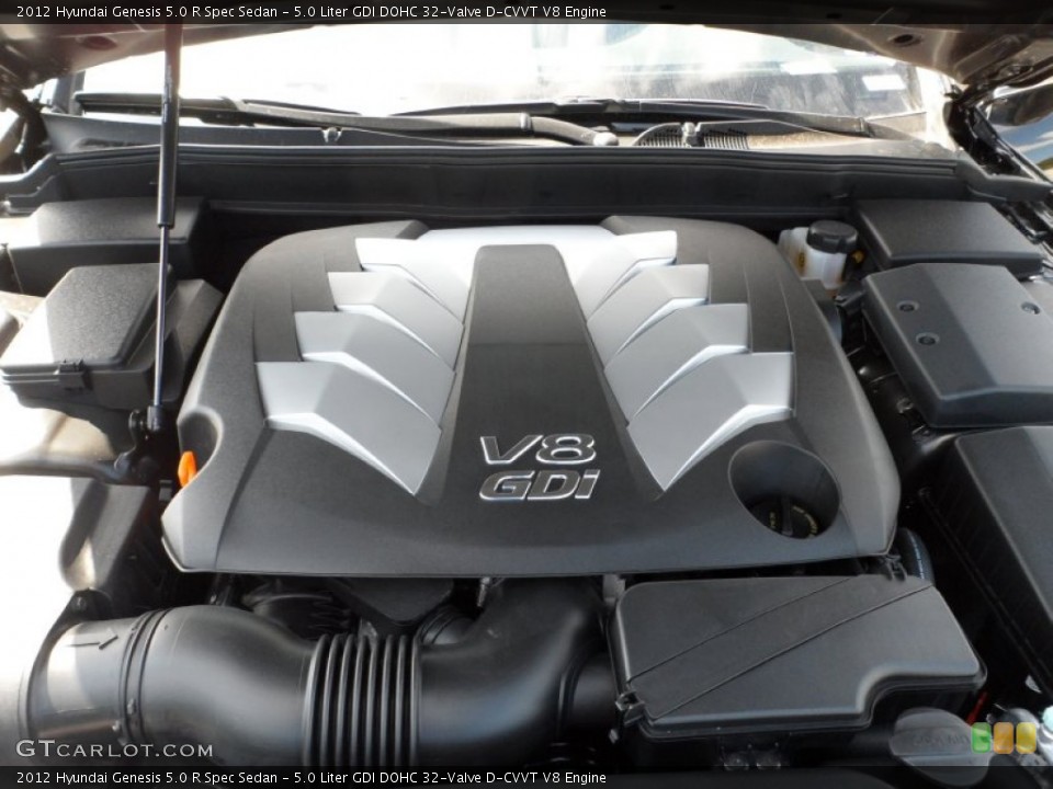 5.0 Liter GDI DOHC 32-Valve D-CVVT V8 Engine for the 2012 Hyundai Genesis #55006981