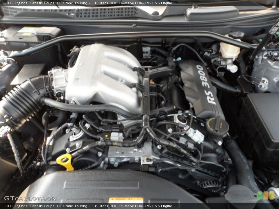 3.8 Liter DOHC 24-Valve Dual-CVVT V6 Engine for the 2012 Hyundai Genesis Coupe #55007602