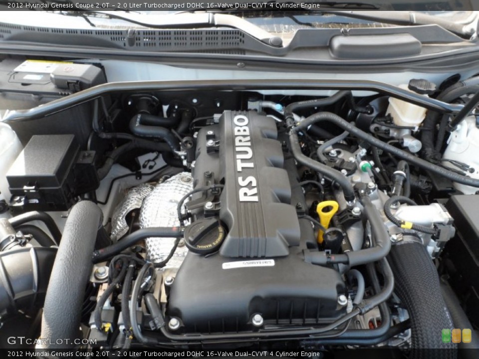 2.0 Liter Turbocharged DOHC 16-Valve Dual-CVVT 4 Cylinder Engine for the 2012 Hyundai Genesis Coupe #55007899