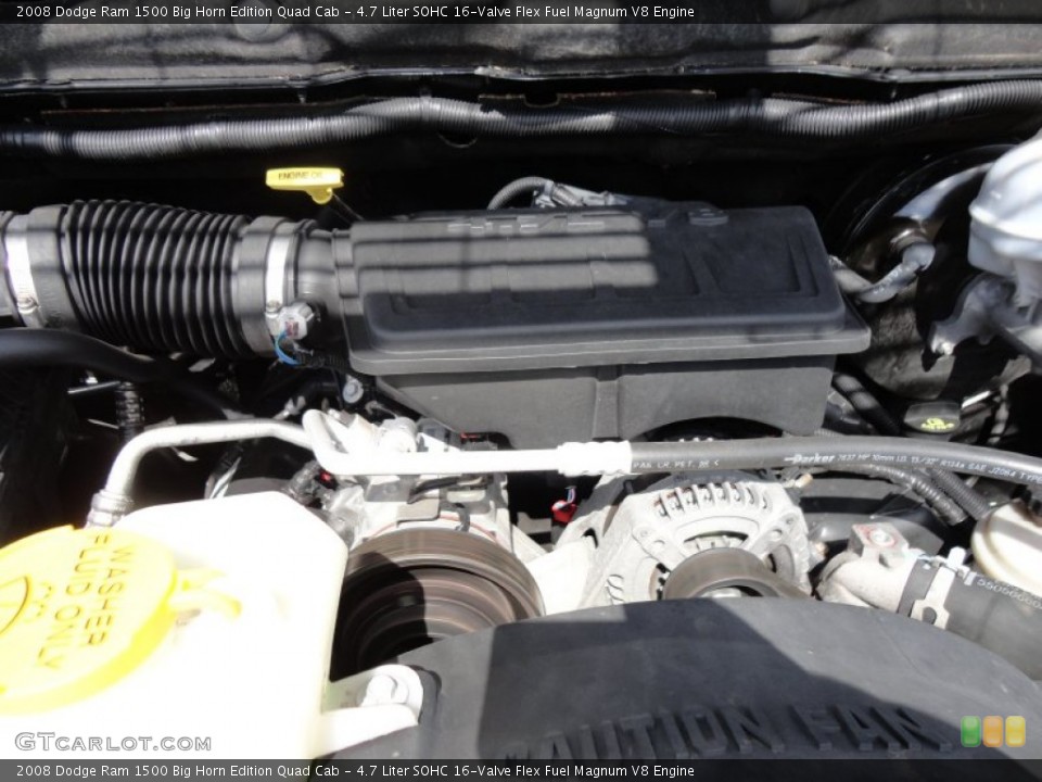 4.7 Liter SOHC 16-Valve Flex Fuel Magnum V8 Engine for the 2008 Dodge Ram 1500 #55052910