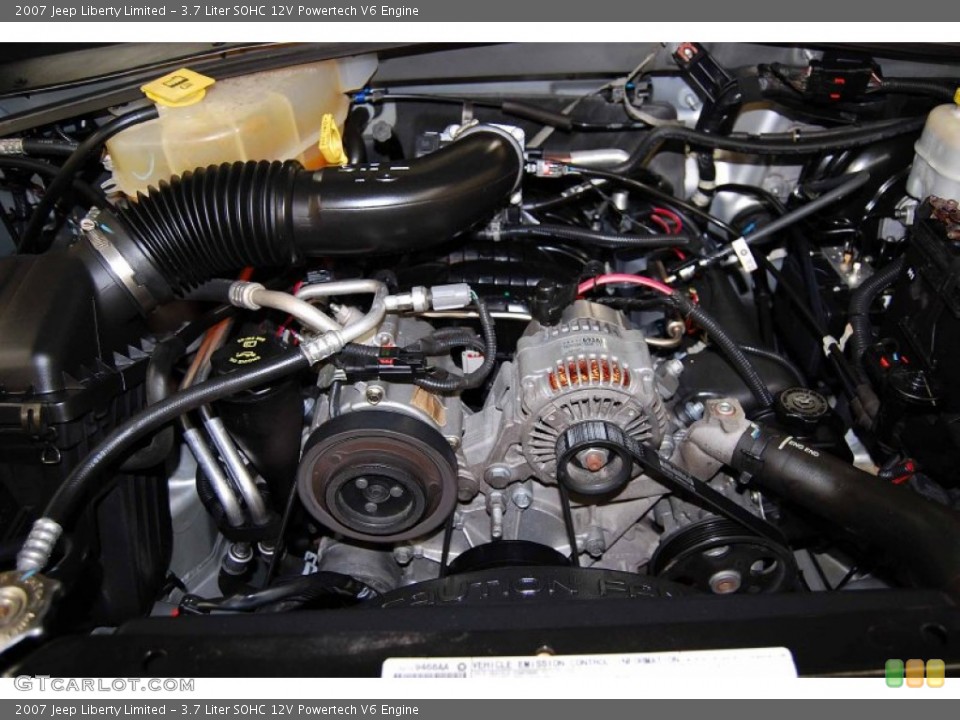 3.7 Liter SOHC 12V Powertech V6 2007 Jeep Liberty Engine