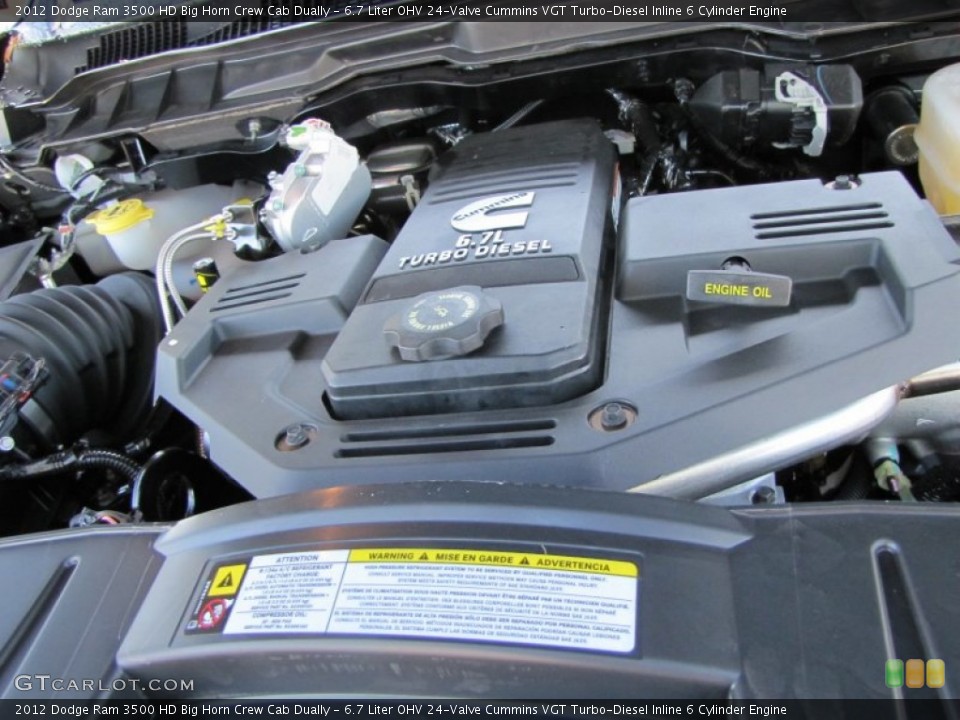6.7 Liter OHV 24-Valve Cummins VGT Turbo-Diesel Inline 6 Cylinder Engine for the 2012 Dodge Ram 3500 HD #55289362