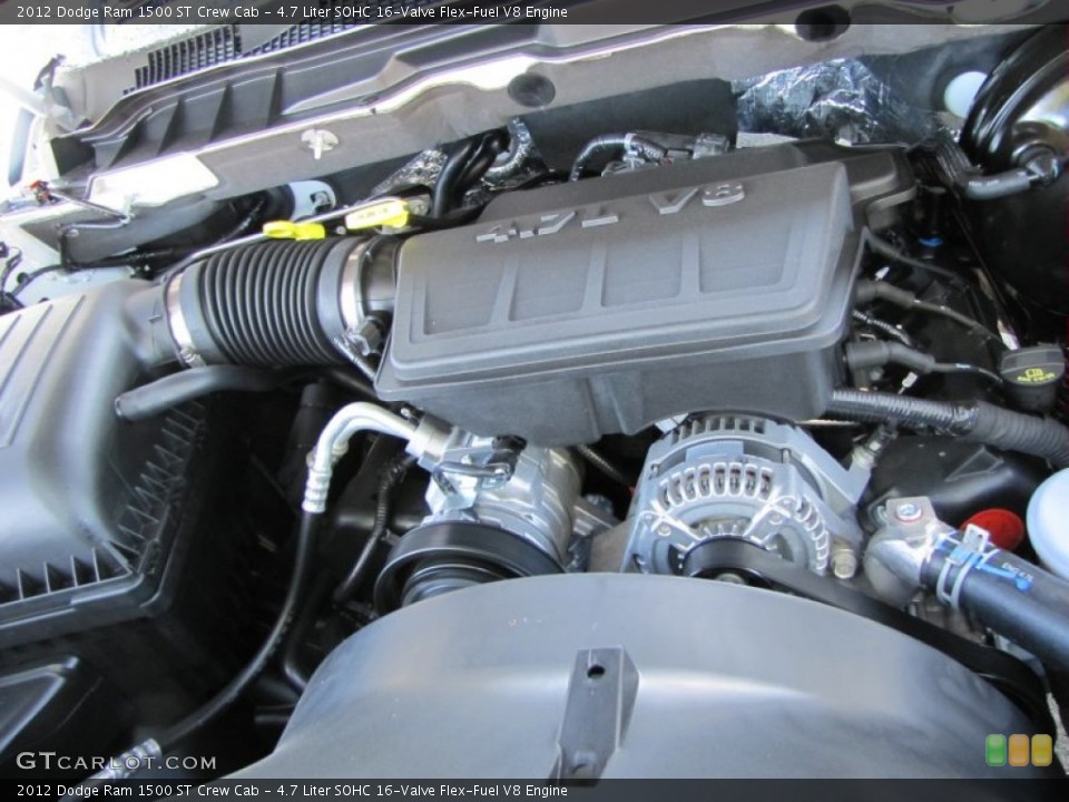 4.7 Liter SOHC 16-Valve Flex-Fuel V8 Engine for the 2012 Dodge Ram 1500 #55291012