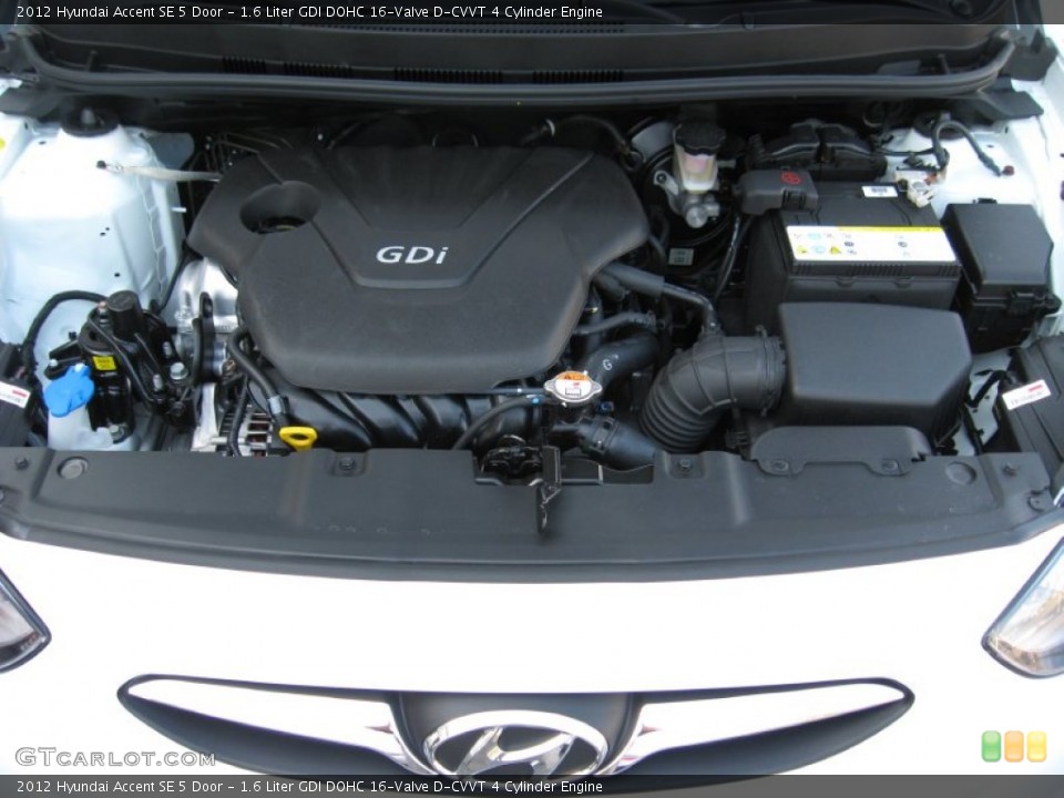 1.6 Liter GDI DOHC 16-Valve D-CVVT 4 Cylinder Engine for the 2012 Hyundai Accent #55383138