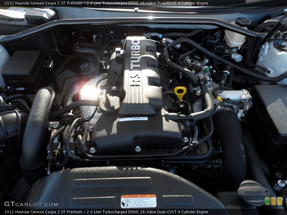 2.0 Liter Turbocharged DOHC 16-Valve Dual-CVVT 4 Cylinder Engine for the 2012 Hyundai Genesis Coupe #55398222
