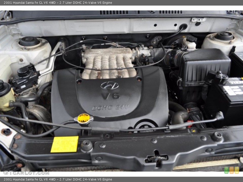 2.7 Liter DOHC 24-Valve V6 2001 Hyundai Santa Fe Engine