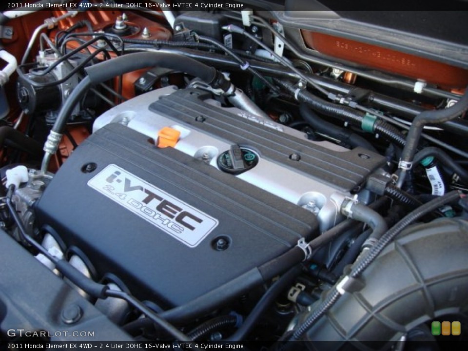 2.4 Liter DOHC 16-Valve i-VTEC 4 Cylinder 2011 Honda Element Engine