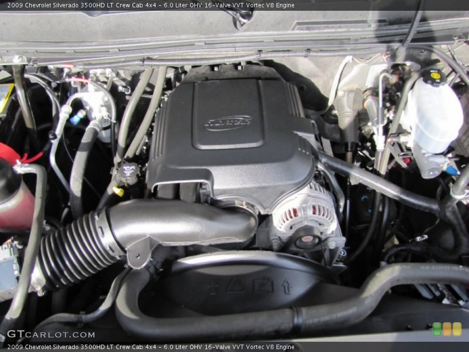 6.0 Liter OHV 16-Valve VVT Vortec V8 2009 Chevrolet Silverado 3500HD Engine