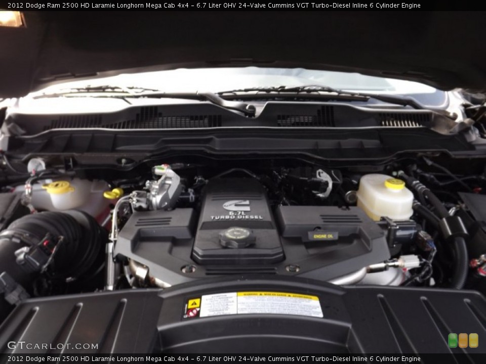6.7 Liter OHV 24-Valve Cummins VGT Turbo-Diesel Inline 6 Cylinder Engine for the 2012 Dodge Ram 2500 HD #55718800
