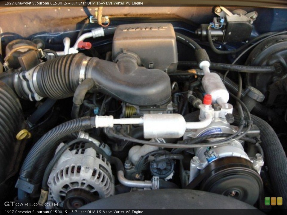 5.7 Liter OHV 16-Valve Vortec V8 Engine for the 1997 Chevrolet Suburban #55836506