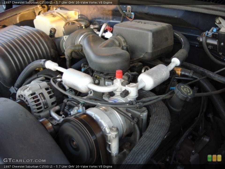 5.7 Liter OHV 16-Valve Vortec V8 Engine for the 1997 Chevrolet Suburban #55836515