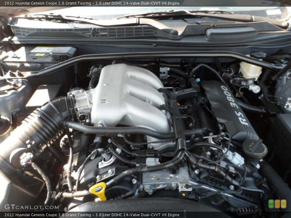 3.8 Liter DOHC 24-Valve Dual-CVVT V6 Engine for the 2012 Hyundai Genesis Coupe #55952017