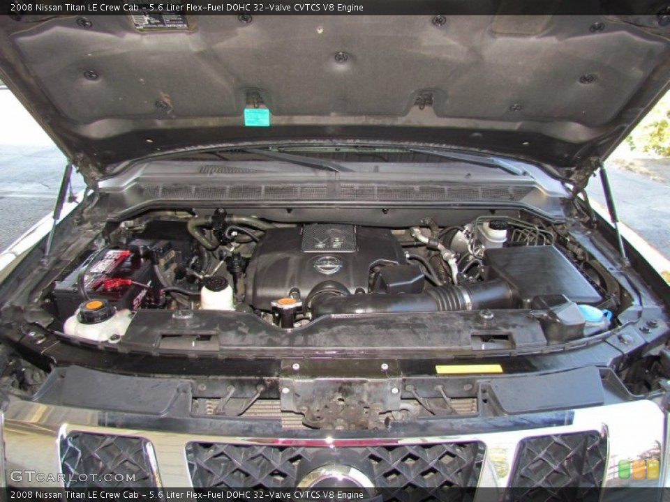 5.6 Liter Flex-Fuel DOHC 32-Valve CVTCS V8 2008 Nissan Titan Engine